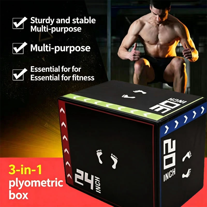 Caja de salto de fitness tres en uno
